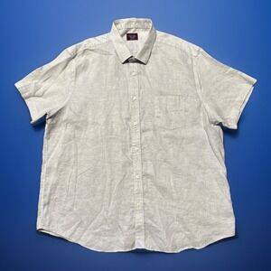 Untuckit‎ Men's Gray Wrinkle-Resistant Linen Button Up Shirt Size XXXL (3XL)